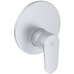 Μπαταρία ντουζιέρας εντοιχιζόμενη εξωτερικό μέρος 1 εξόδου αναμεικτική από ορείχαλκο με πλακέτα silver, χρώμα: Χρωμέ επιφάνεια: Ματ Εντοιχιζόμενες εξωτερικό μέρος