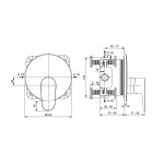 Μπαταρία ντουζιέρας εντοιχιζόμενη εξωτερικό μέρος 1 εξόδου αναμεικτική από ορείχαλκο με πλακέτα rose, χρώμα: Ροζ επιφάνεια: Ματ Εντοιχιζόμενες εξωτερικό μέρος