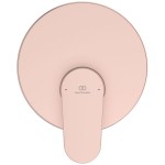 Μπαταρία ντουζιέρας εντοιχιζόμενη εξωτερικό μέρος 1 εξόδου αναμεικτική από ορείχαλκο με πλακέτα rose, χρώμα: Ροζ επιφάνεια: Ματ Εντοιχιζόμενες εξωτερικό μέρος