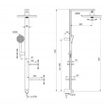 Shower slider rail with head material: Brass / Aluminum With diverter, color: Chrome surface: Satin Shower rails with head Shower slider rail with head material: Brass / Aluminum With diverter, color: Chrome surface: Satin Shower rails with head