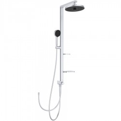 Shower slider rail with head material: Brass / Aluminum With diverter, color: Chrome surface: Matt Shower rails with head