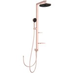 Shower slider rail with head material: Brass / Aluminum With diverter Rosé, color: Pink surface: Satin Shower rails with head Shower slider rail with head material: Brass / Aluminum With diverter Rosé, color: Pink surface: Satin Shower rails with head