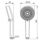 Τηλέφωνο ντους 2 ροών silver, ABS, χρώμα: Χρωμέ επιφάνεια: Ματ Τηλέφωνα