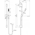 Βέργα ντους 90cm από ορείχαλκο silk black με τηλέφωνο & σπιράλ, χρώμα: Μαύρο επιφάνεια: Ματ Βέργες ντους