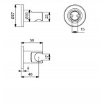 Στήριγμα ντους σταθερό από ορείχαλκο στρογγυλό, διάμετρος Φ57mm, rose, χρώμα: Ροζ επιφάνεια: Ματ Στηρίγματα ντους