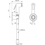 Τηλέφωνο ντους μπιντέ & Σπιράλ & Στήριγμα, magnetic grey από ABS, χρώμα: Γκρι επιφάνεια: Βουρτσισμένη Τηλέφωνα ντους μπιντέ