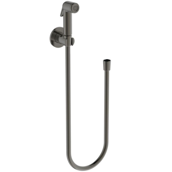 Τηλέφωνο ντους μπιντέ & Σπιράλ & Στήριγμα, magnetic grey από ABS, χρώμα: Γκρι επιφάνεια: Βουρτσισμένη Τηλέφωνα ντους μπιντέ