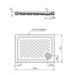 Shower tray Rectangular 100x70x4 material: Porcelain, color: White surface: Glossy Rectangular