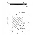 Shower tray Quarter round 80x80x4 material: Porcelain, color: White surface: Glossy Quadrant Shower tray Quarter round 80x80x4 material: Porcelain, color: White surface: Glossy Quadrant