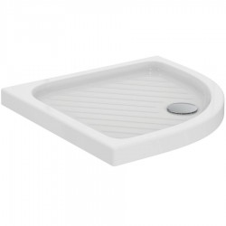 Shower tray Quarter round 80x80x4 material: Porcelain, color: White surface: Glossy Quadrant
