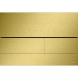 Πλακέτα εντοιχιζόμενου καζανακίου brushed gold optic PVD (anti-fingerprint) από μέταλλο διπλής ενέργειας μηχανικά με έλασμα, χρώμα: Χρυσό επιφάνεια: Βουρτσισμένη Πλακέτες