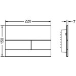 Flush wall plates for concealed cistern Satined signal grey Actuation dual flush valve material: Crystal, color: Grey surface: Glossy Flush plates