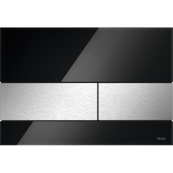 Flush wall plates for concealed cistern dual flush valve material: Crystal Mechanical with string, color: Black surface: Brushed Flush plates Flush wall plates for concealed cistern dual flush valve material: Crystal Mechanical with string, color: Black surface: Brushed Flush plates