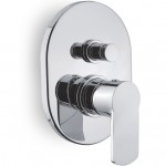 Shower tap Wall-mounted concealed - complete set 2 way material: Brass mixer With plate without hand shower, hose and holder, color: Chrome surface: Glossy Wall-mounted - external part Shower tap Wall-mounted concealed - complete set 2 way material: Brass mixer With plate without hand shower, hose and holder, color: Chrome surface: Glossy Wall-mounted - external part