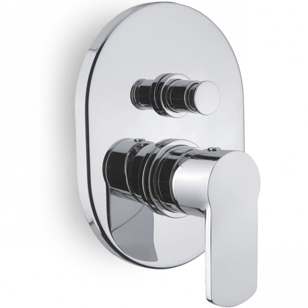 Shower tap Wall-mounted concealed - complete set 2 way material: Brass mixer With plate without hand shower, hose and holder, color: Chrome surface: Glossy Wall-mounted - external part Shower tap Wall-mounted concealed - complete set 2 way material: Brass mixer With plate without hand shower, hose and holder, color: Chrome surface: Glossy Wall-mounted - external part