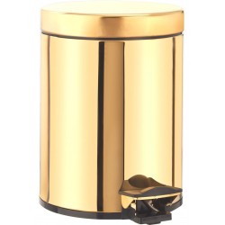 Χαρτοδοχείο soft close, gold από ορείχαλκο 5 lt επιδαπέδιος τύπος κλειστό, χρώμα: Χρυσό επιφάνεια: Γυαλιστερή Χαρτοδοχεία