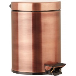 Waste bin material: Brass soft close, copper 5 lt Closed Floor standing, color: Pink Gold surface: Brushed Dustbins