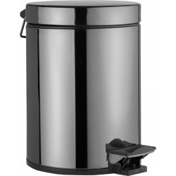 Χαρτοδοχείο soft close, graphite από ορείχαλκο 5 lt επιδαπέδιος τύπος κλειστό, χρώμα: Γκρι επιφάνεια: Βουρτσισμένη Χαρτοδοχεία