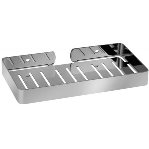 Sponge box material: Inox Double-mounted flat Single 23x12x3cm, graphite, color: Grey surface: Brushed Shower baskets