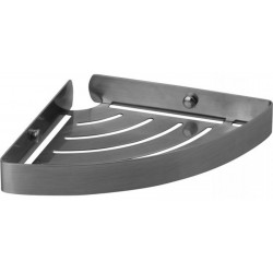 Σπογγοθήκη από ορείχαλκο γωνιακή μονή 18x18x3cm graphite, χρώμα: Γκρι επιφάνεια: Βουρτσισμένη Σπογγοθήκες