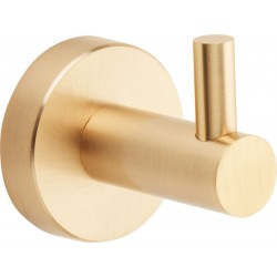 Hook Flat wall mounted material: Inox single, color: Gold surface: Brushed Hooks