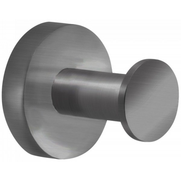 Hook Flat wall mounted material: Brass single, color: Grey surface: Brushed Hooks