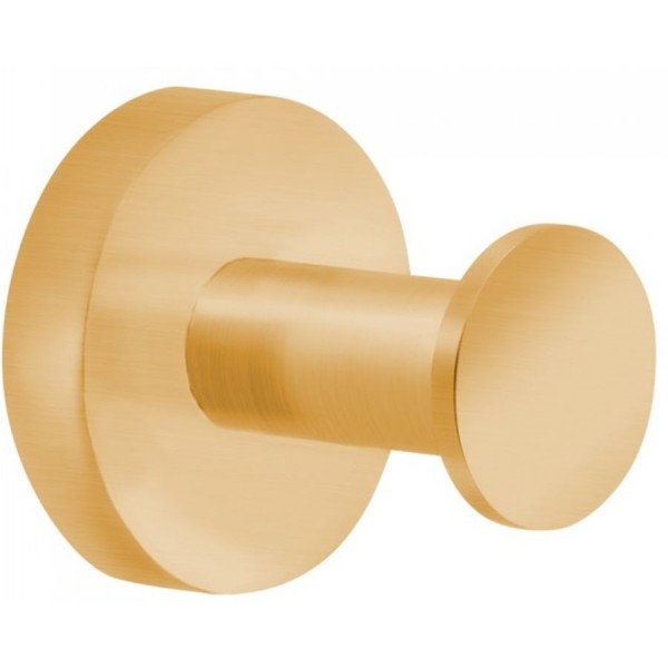 Hook Flat wall mounted material: Brass single, color: Gold surface: Brushed Hooks