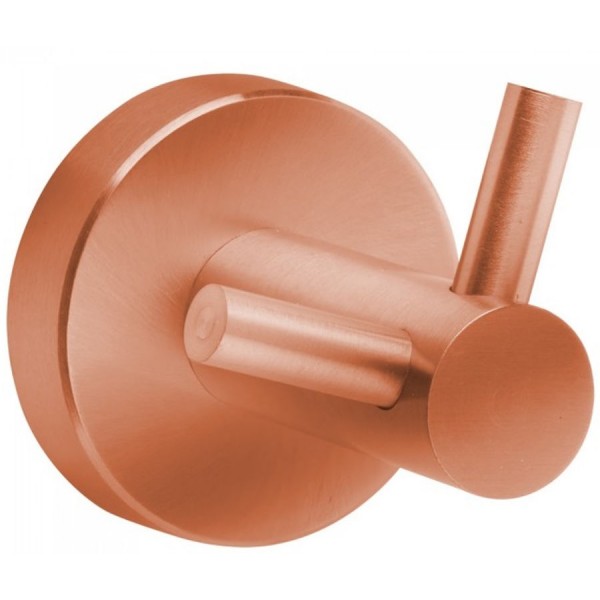 Hook double Flat wall mounted material: Inox copper, color: Pink Gold surface: Brushed Hook double Flat wall mounted material: Inox copper, color: Pink Gold surface: Brushed Hooks