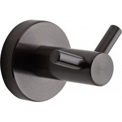 Hook double Flat wall mounted material: Inox graphite, color: Grey surface: Brushed Hooks