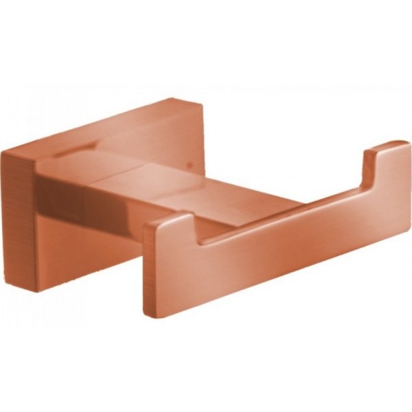 Hook double Flat wall mounted material: Brass copper, color: Pink Gold surface: Brushed Hooks Hook double Flat wall mounted material: Brass copper, color: Pink Gold surface: Brushed Hooks