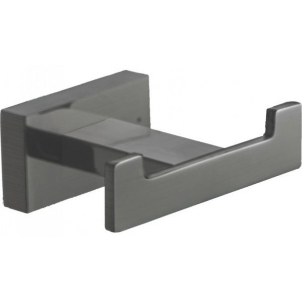 Hook double Flat wall mounted material: Brass graphite, color: Grey surface: Brushed Hook double Flat wall mounted material: Brass graphite, color: Grey surface: Brushed