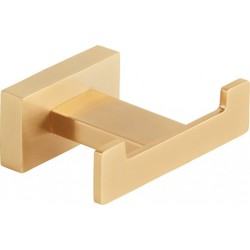 Άγκιστρο από ορείχαλκο διπλό brass gold, χρώμα: Χρυσό επιφάνεια: Βουρτσισμένη Άγκιστρα