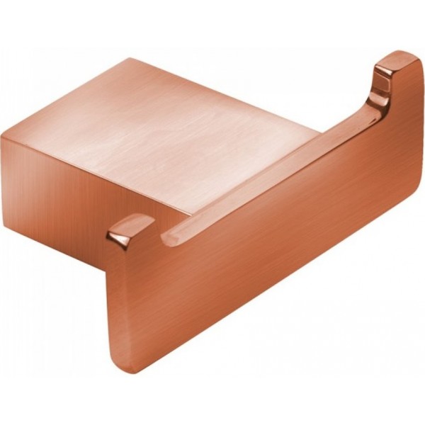 Hook double Flat wall mounted material: Brass copper, color: Pink Gold surface: Brushed Hook double Flat wall mounted material: Brass copper, color: Pink Gold surface: Brushed