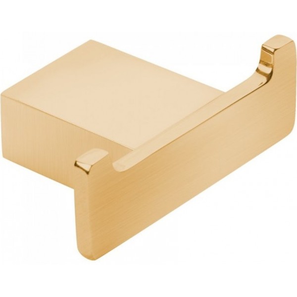 Hook double Flat wall mounted material: Brass Brushed Gold, color: Gold surface: Brushed Hooks Hook double Flat wall mounted material: Brass Brushed Gold, color: Gold surface: Brushed Hooks