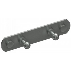 Hook double Flat wall mounted material: Brass graphite, color: Grey surface: Brushed