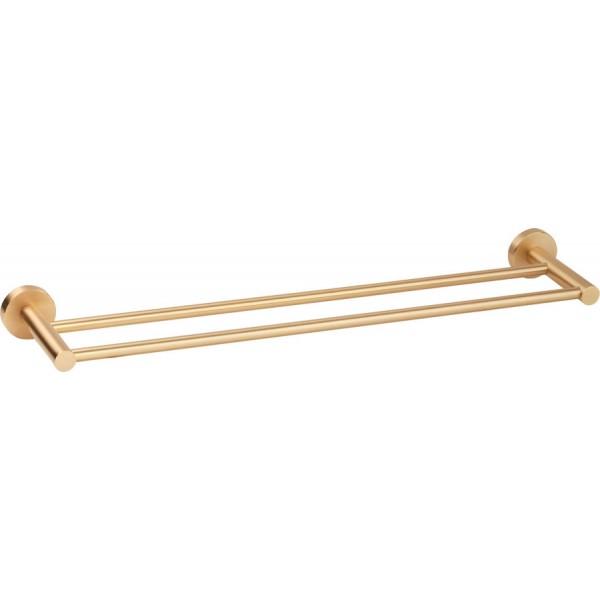 Towel 60cm brass gold Fixed double material: Inox, color: Gold surface: Brushed Towel 60cm brass gold Fixed double material: Inox, color: Gold surface: Brushed Towel rails