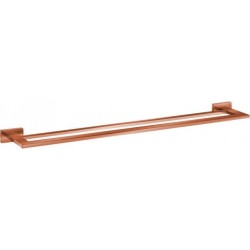 Πετσετοθήκη 60cm copper, (64x12cm) σταθερή από ορείχαλκο διπλή, χρώμα: Ροζ Χρυσό επιφάνεια: Βουρτσισμένη Πετσετοθήκες