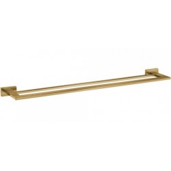 Πετσετοθήκη 60cm brass gold, (64x12cm) σταθερή από ορείχαλκο διπλή, χρώμα: Χρυσό επιφάνεια: Βουρτσισμένη Πετσετοθήκες