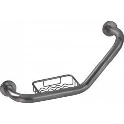 Handle wall 42cm material: Brass, color: Grey surface: Brushed