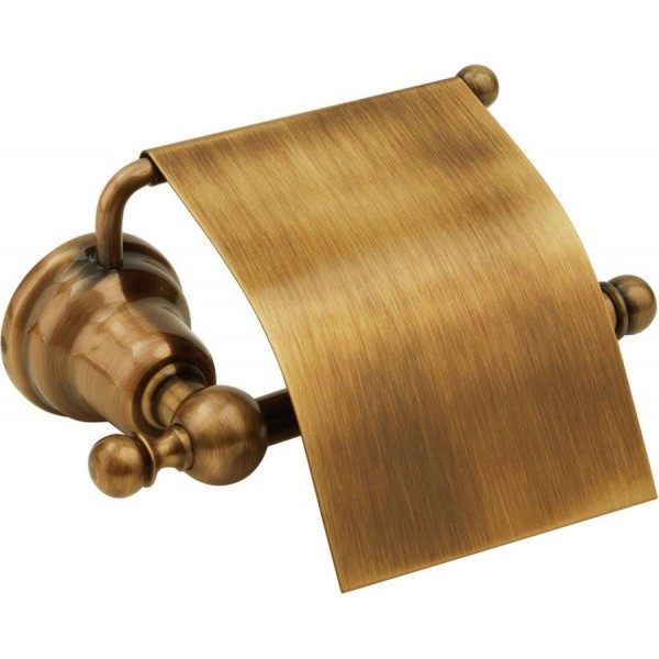 Paper holder with cover material: Brass, color: Bronze surface: Brushed Toilet paper holders