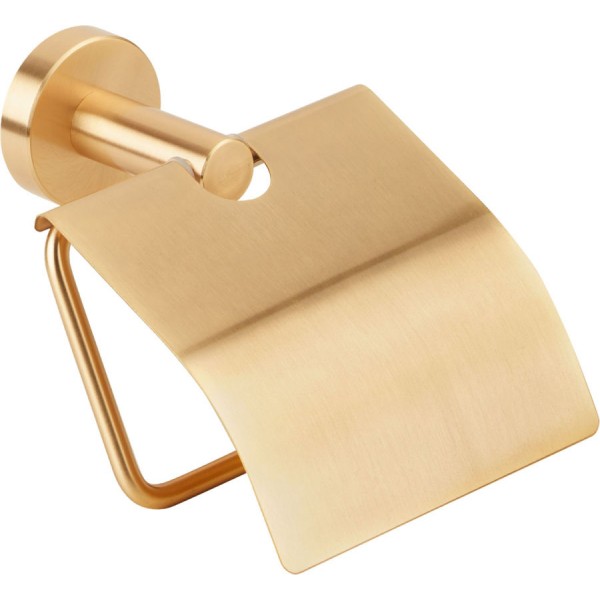 Paper holder with cover material: Inox brass gold, color: Gold surface: Brushed Paper holder with cover material: Inox brass gold, color: Gold surface: Brushed Toilet paper holders