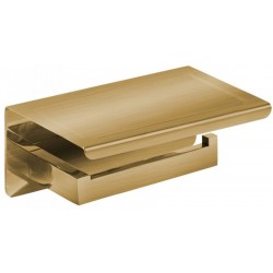 Paper holder with shelf material: Brass bronze mat, color: Bronze surface: Matt Toilet paper holders