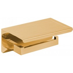 Paper holder with shelf material: Brass Brushed Gold, color: Gold surface: Brushed