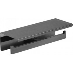 Χαρτοθήκη διπλή / με ράφι από ορείχαλκο graphite, χρώμα: Γκρι επιφάνεια: Βουρτσισμένη