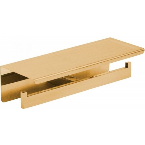 Paper holder double / with shelf material: Brass Brushed Gold, color: Gold surface: Brushed Paper holder double / with shelf material: Brass Brushed Gold, color: Gold surface: Brushed