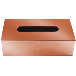 Χαρτομαντηλοθήκη 25x13x8cm copper από ορείχαλκο, χρώμα: Ροζ Χρυσό επιφάνεια: Βουρτσισμένη Χαρτομαντηλοθήκες