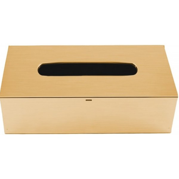 Χαρτομαντηλοθήκη 25x13x8cm gold από ορείχαλκο, χρώμα: Χρυσό επιφάνεια: Βουρτσισμένη Χαρτομαντηλοθήκες