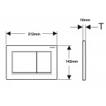 Flush wall plates for concealed cistern Actuation dual flush valve material: ABS, color: Black surface: Matt Flush plates