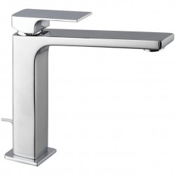 Wash basin tap Deck-mounted L size material: Brass mixer With push-open waste set Y19,5cm, color: Chrome surface: Glossy Deck-mounted