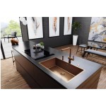 Sink Stainless (Steel) 68,5x41 material: Inox surface: Matt free Slim top / Flushmount / Undermount 1 bowl copper, color: Pink Gold Stainless steel